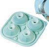 Ice Cube Tray;  2.5inch Ice Cube Molds;  2 Cavity Silicone Rose & 2 Diamond Ice Ball Maker - green 1
