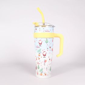 Stainless Steel Straw Creative Cartoon Outdoor Large Capacity Cup (Option: A4-1250ml)