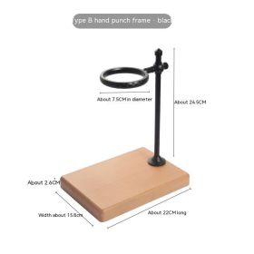 Coffee Filter Cup Bracket Solid Wood Base Aluminum Alloy Pour-over Mount (Option: B Black)